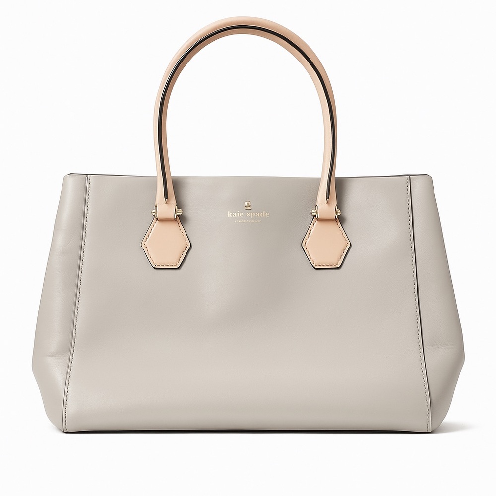 Kate Spade New York Leather Tote – Mist Blue Gray